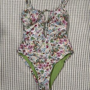 Isabella Rose NWT Floral Cutout Women's One Piece Swimsuit L